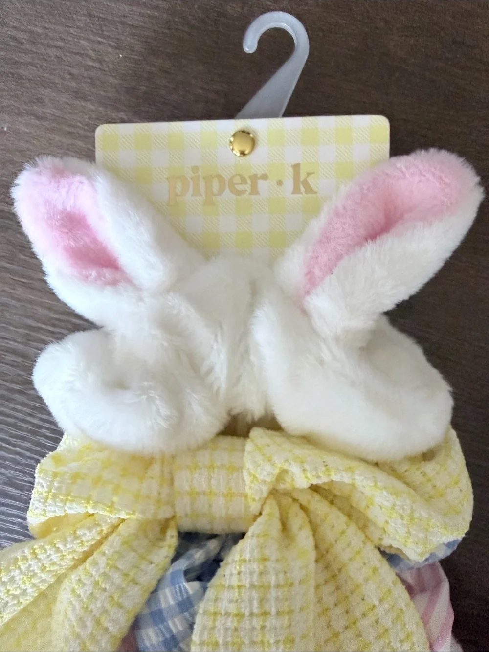 Piper K Easter Bunny Scrunchie Set Pastel Plush Hair Ties - NWT